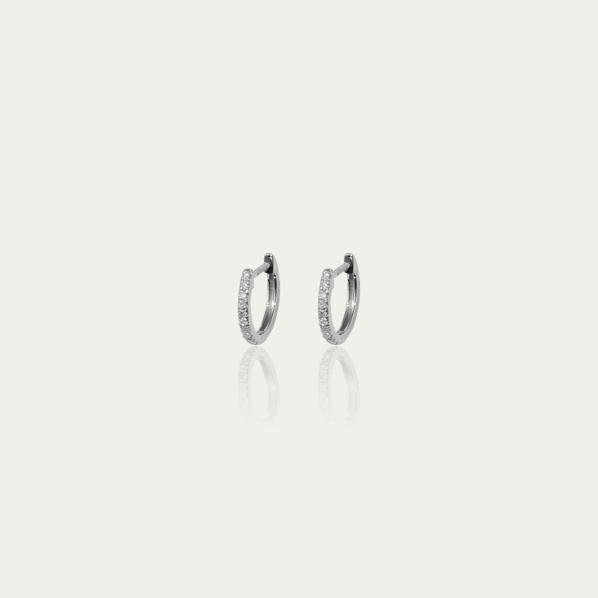 Creole Rund XS mit Diamanten – 18K Weißgold | Sucre Fine Jewelry
