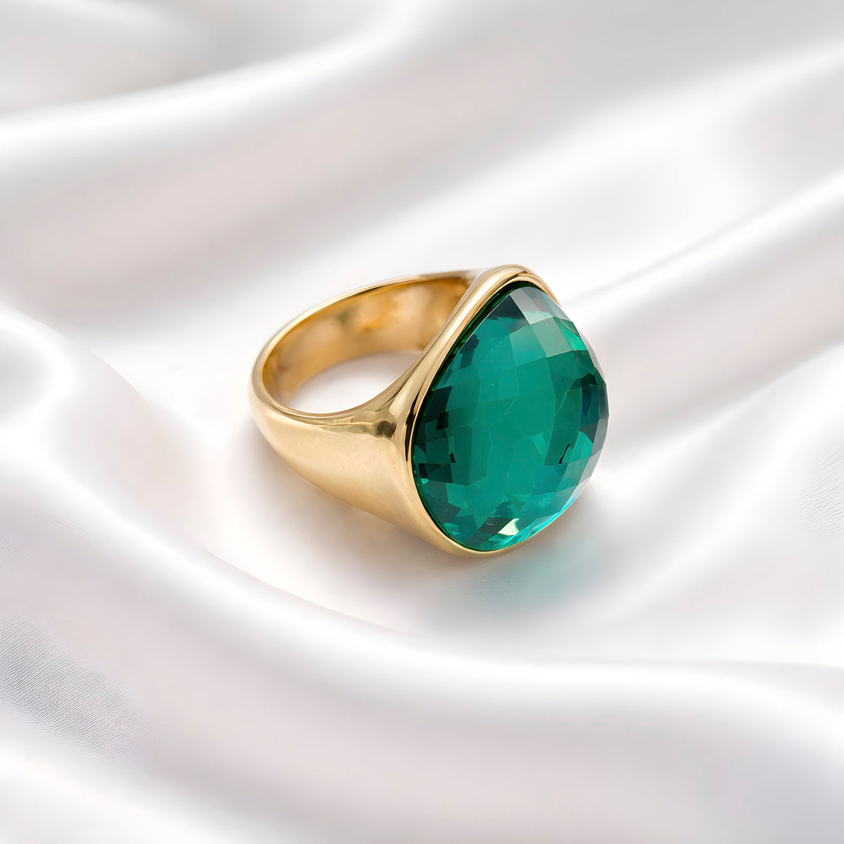 Statement-Ring BIG Stone – Edelstahl vergoldet | Sucre Fine Jewelry