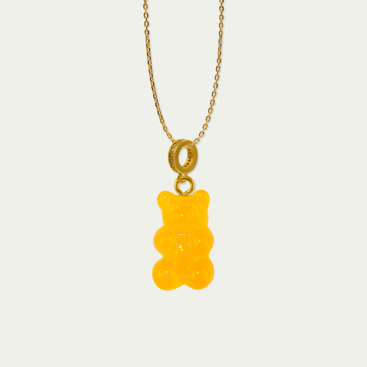 Halskette Happy Bear Orange – vergoldet wasserfest | Sucre Fine Jewelry