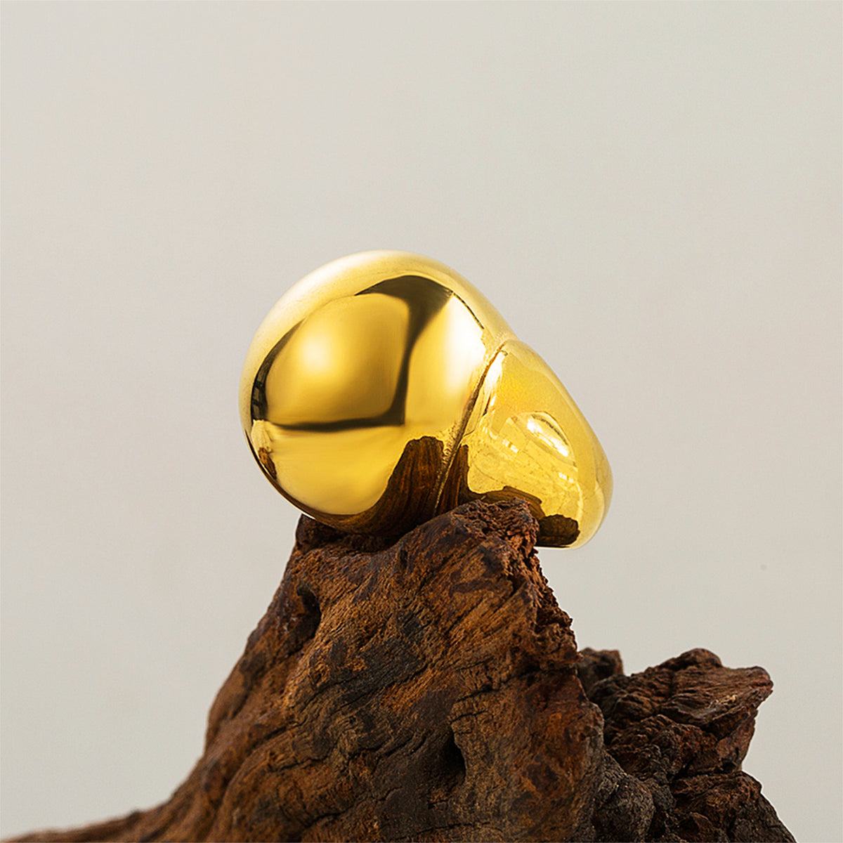 Statement Ring Basic Ball – Edelstahl vergoldet | Sucre Fine Jewelry
