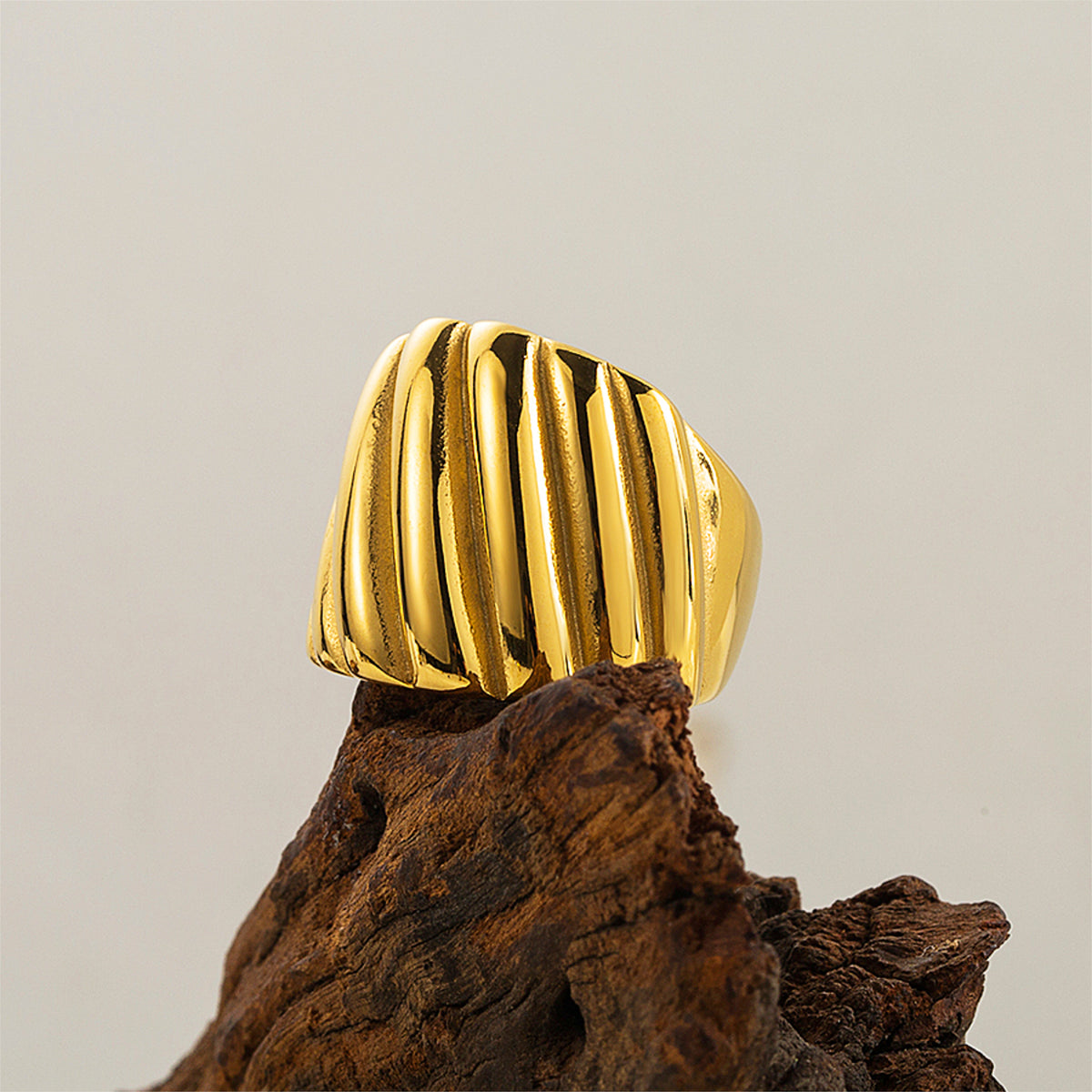 Statement Ring Basic Line – Edelstahl vergoldet | Sucre Fine Jewelry