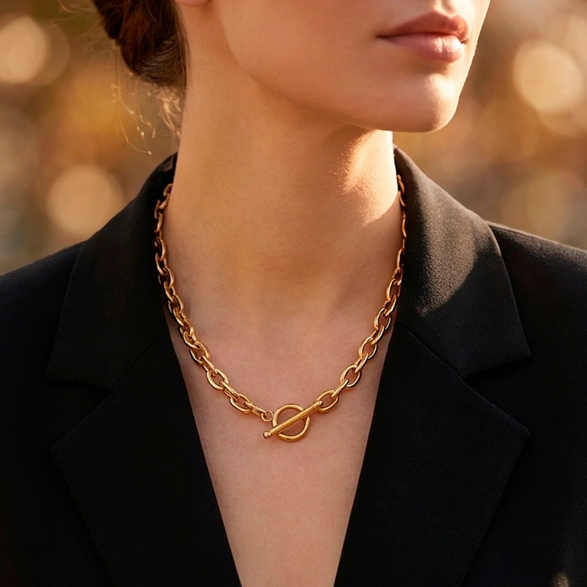 Statement Halskette Chain II getragen | Sucre Fine Jewelry