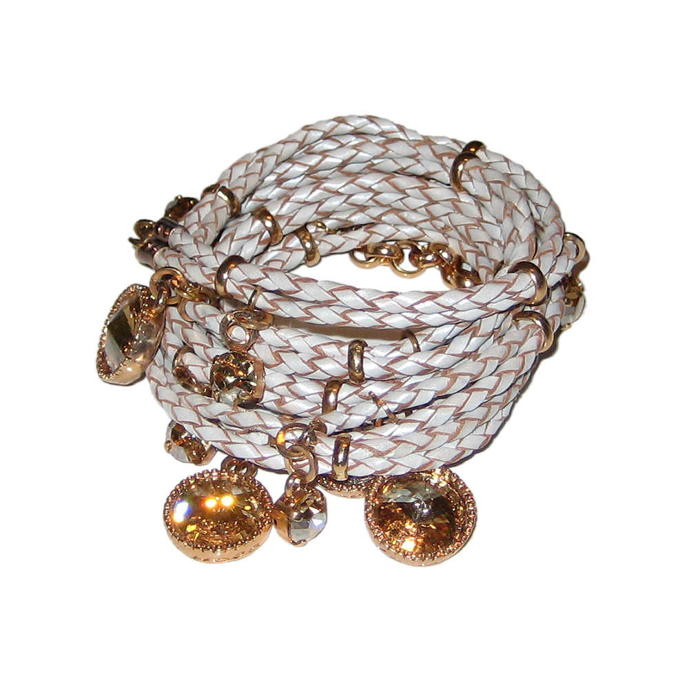 Wickelarmband mit Swarovskisteinen crème | Sucre Fine Jewelry