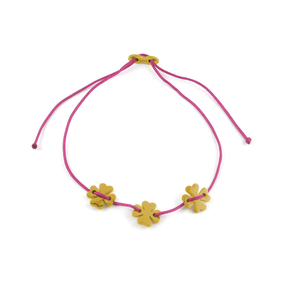 Glücksarmbändchen Kleeblätter – Edelstahl 18K Gelbgold vergoldet | Sucre Fine Jewelry