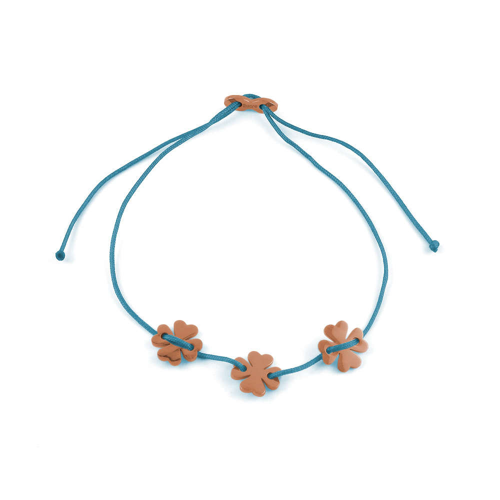 Glücksarmbändchen Kleeblätter – Edelstahl 18K Roségold vergoldet | Sucre Fine Jewelry