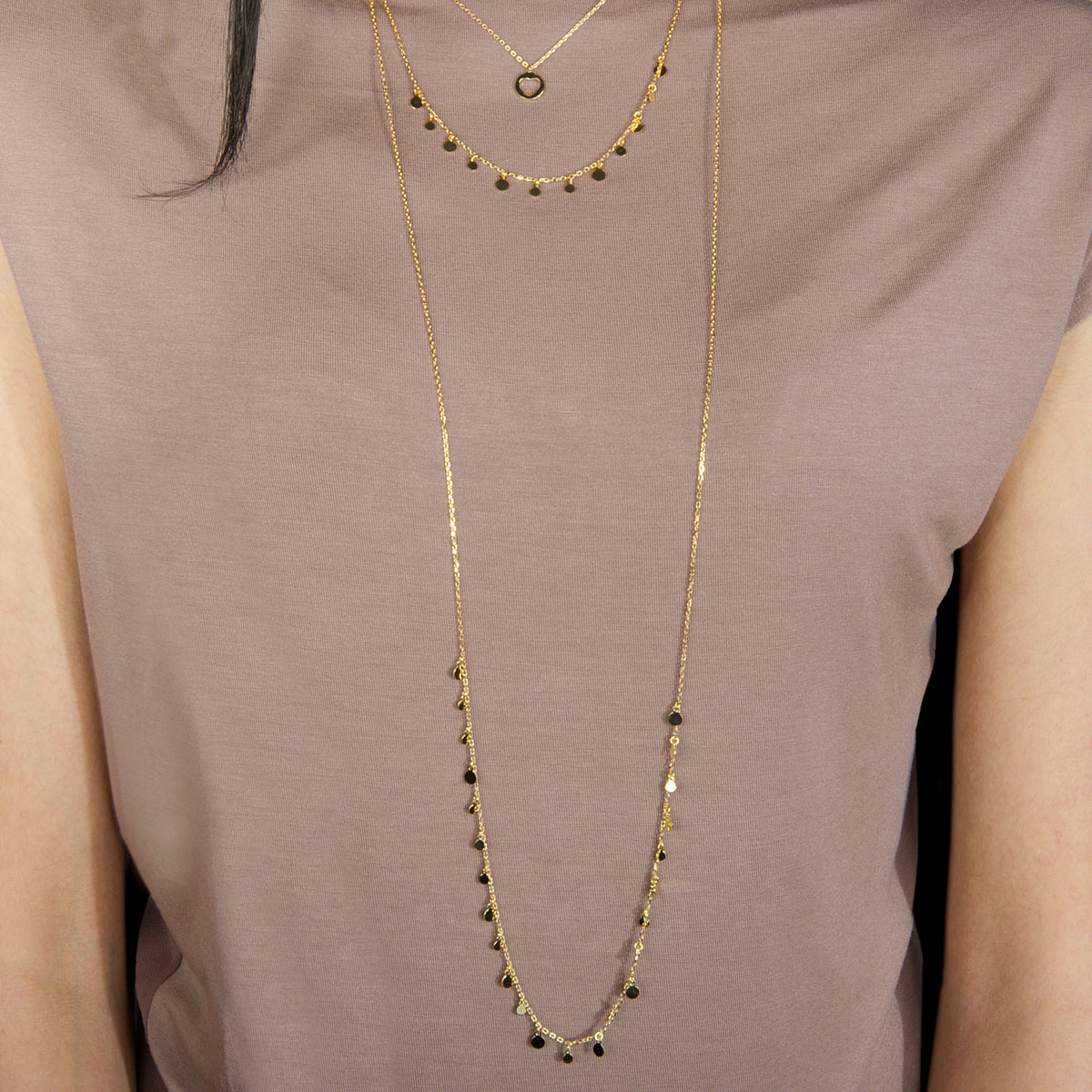 Halskette Sprinkle Roségold vergoldet getragen | Sucre Fine Jewelry