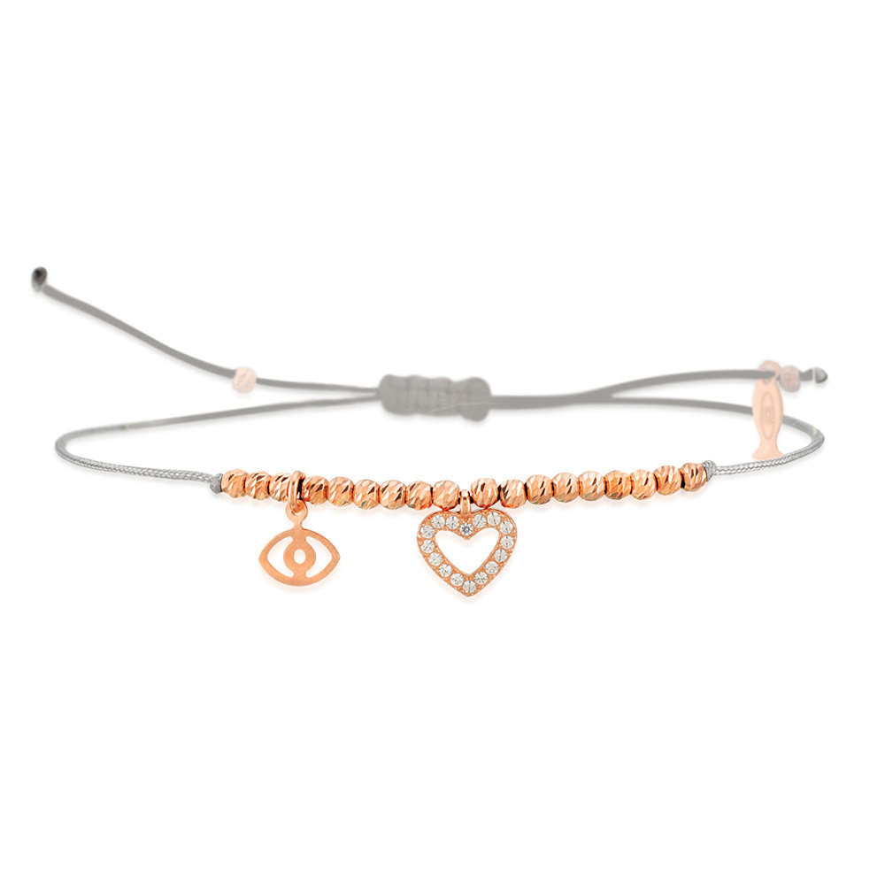 Glücksbändchen Herz – 925 Sterling Silber 18K Roségold vergoldet | Sucre Fine Jewelry
