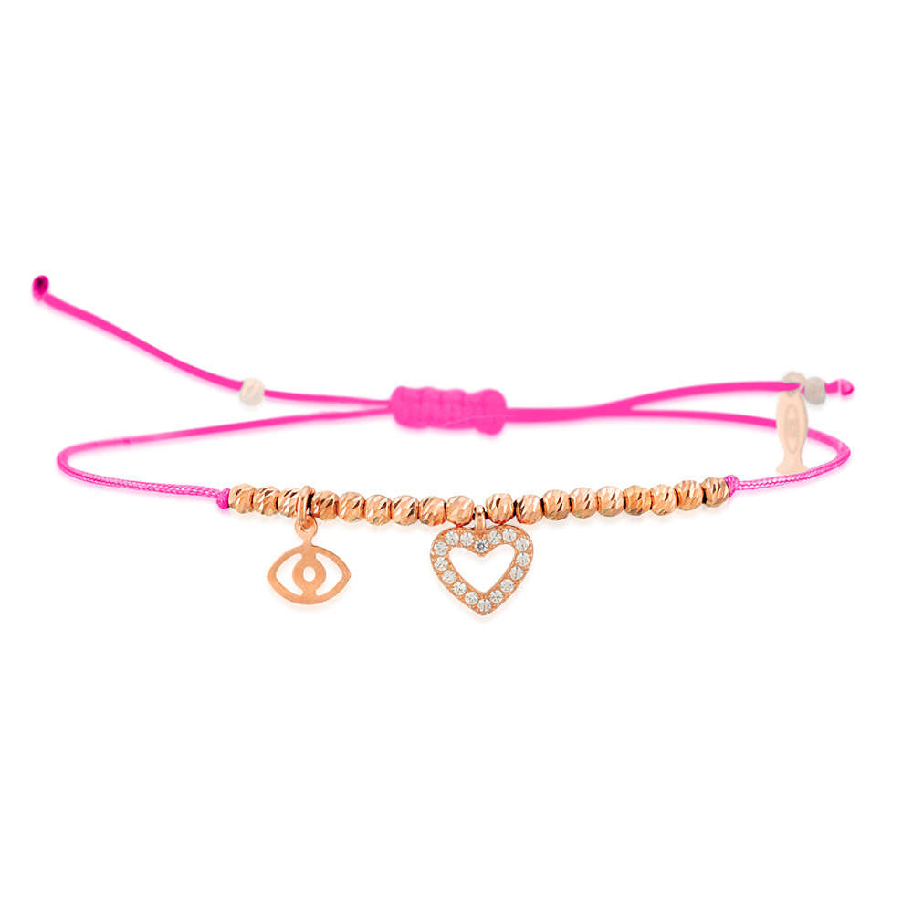 Glücksbändchen Herz – 925 Sterling Silber 18K Roségold vergoldet | Sucre Fine Jewelry
