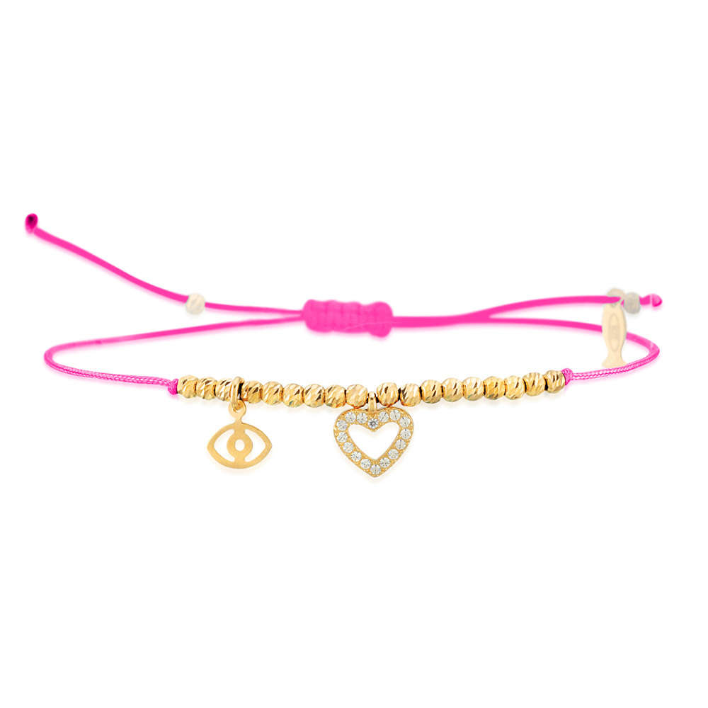 Glücksbändchen Herz – 925 Sterling Silber 18K Gelbgold vergoldet | Sucre Fine Jewelry