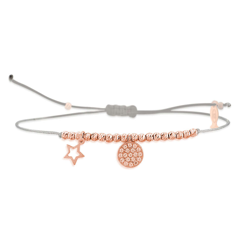 Glücksbändchen Sonne – 925 Sterling Silber 18K Roségold vergoldet | Sucre Fine Jewelry