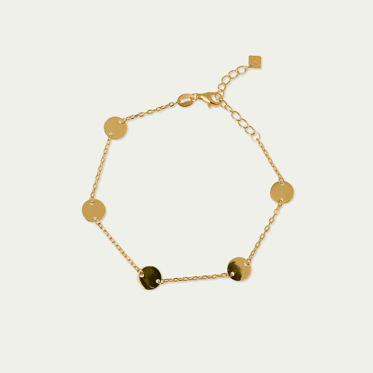 Armkette Coin 5 Plättchen – 925 Sterling Silber 18K Gelbgold vergoldet | Sucre Fine Jewelry