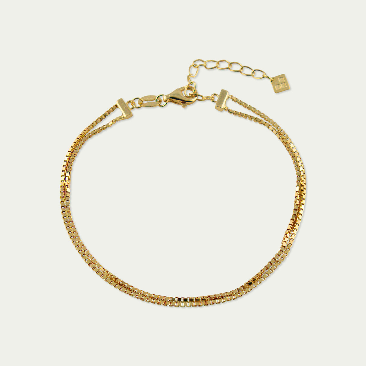 Armkette Box Chain Layering – 925 Sterling Silber 18K Gelbgold vergoldet | Sucre Fine Jewelry