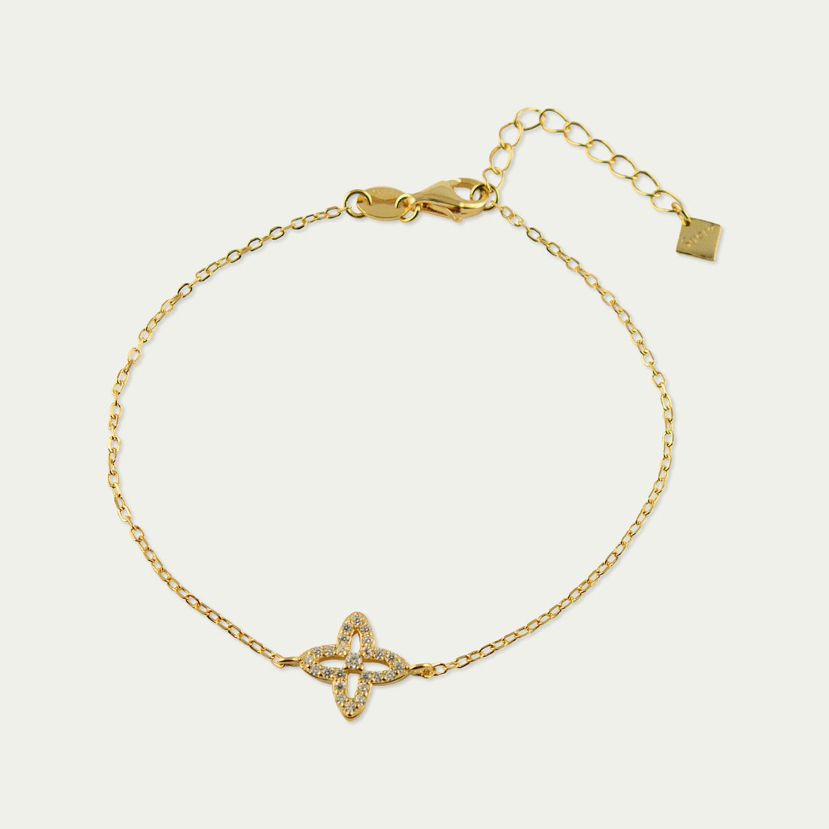 Armkette Shiny Clover – 925 Sterling Silber 18K Gelbgold vergoldet | Sucre Fine Jewelry