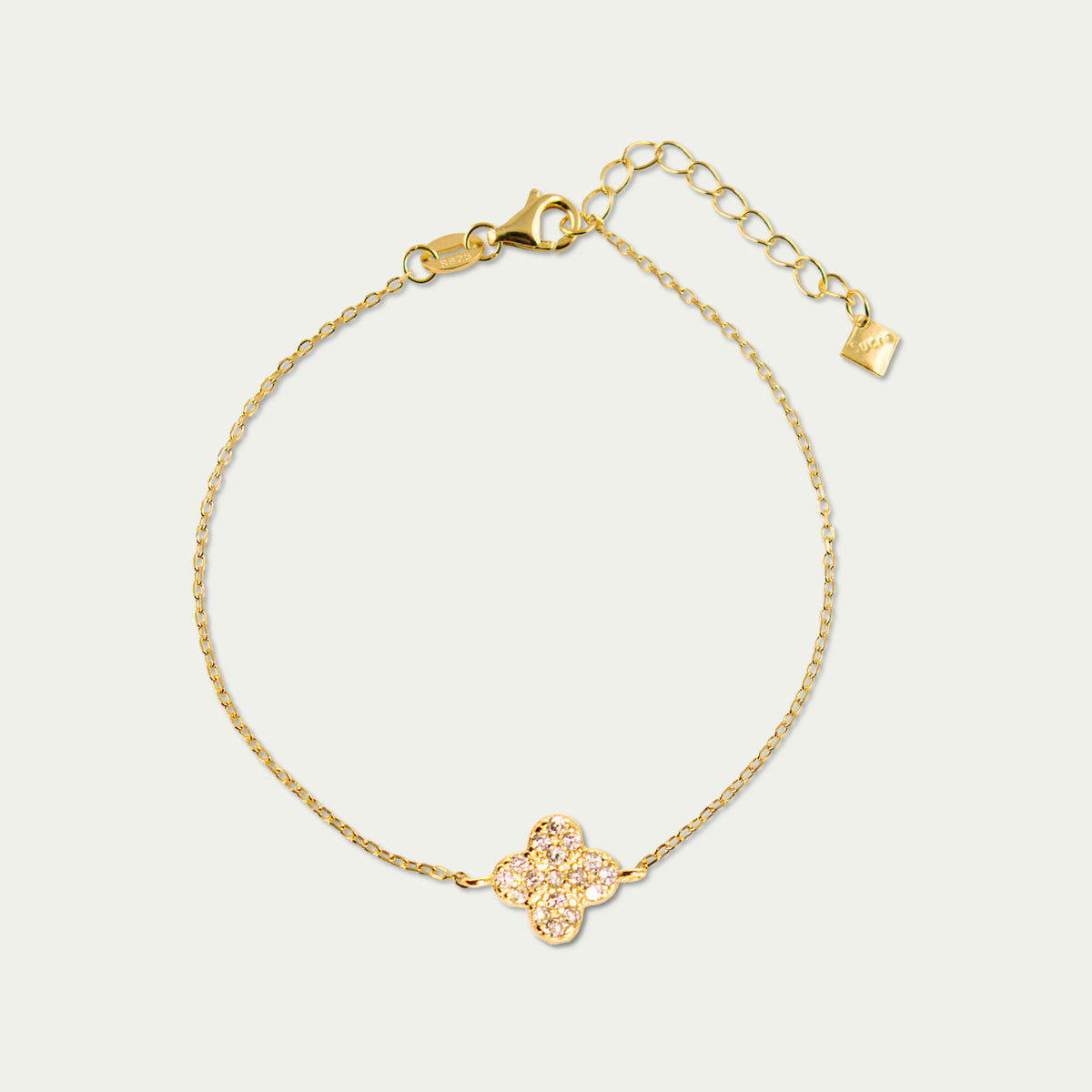 Armkette Sparkling Clover – 925 Sterling Silber 18K Gelbgold vergoldet | Sucre Fine Jewelry