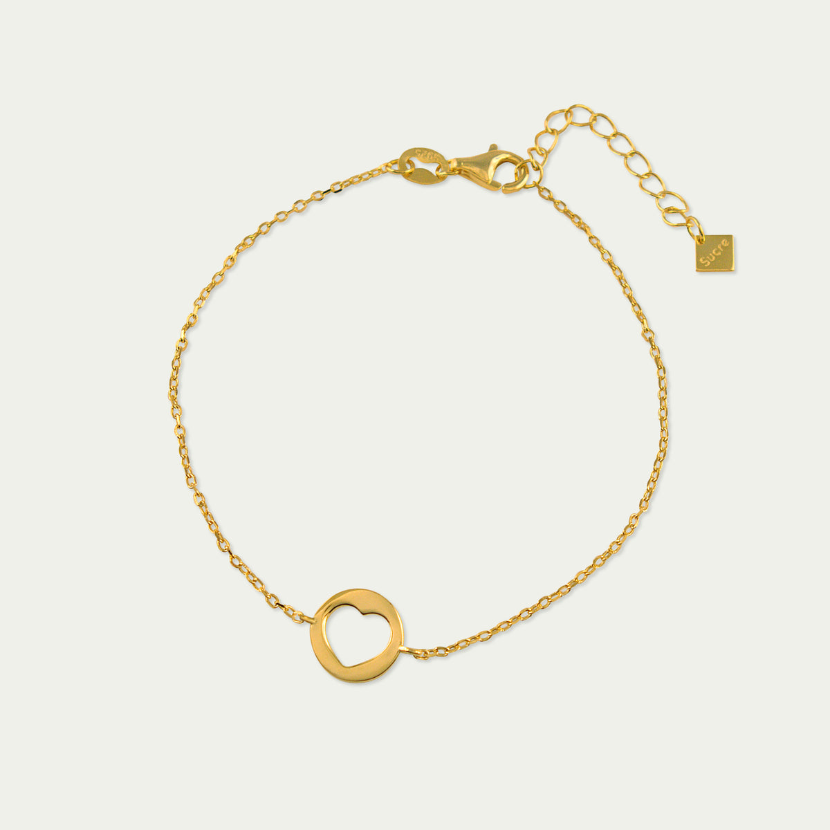 Herz Armkette Disc – 925 Sterling Silber 18K Gelbgold vergoldet | Sucre Fine Jewelry