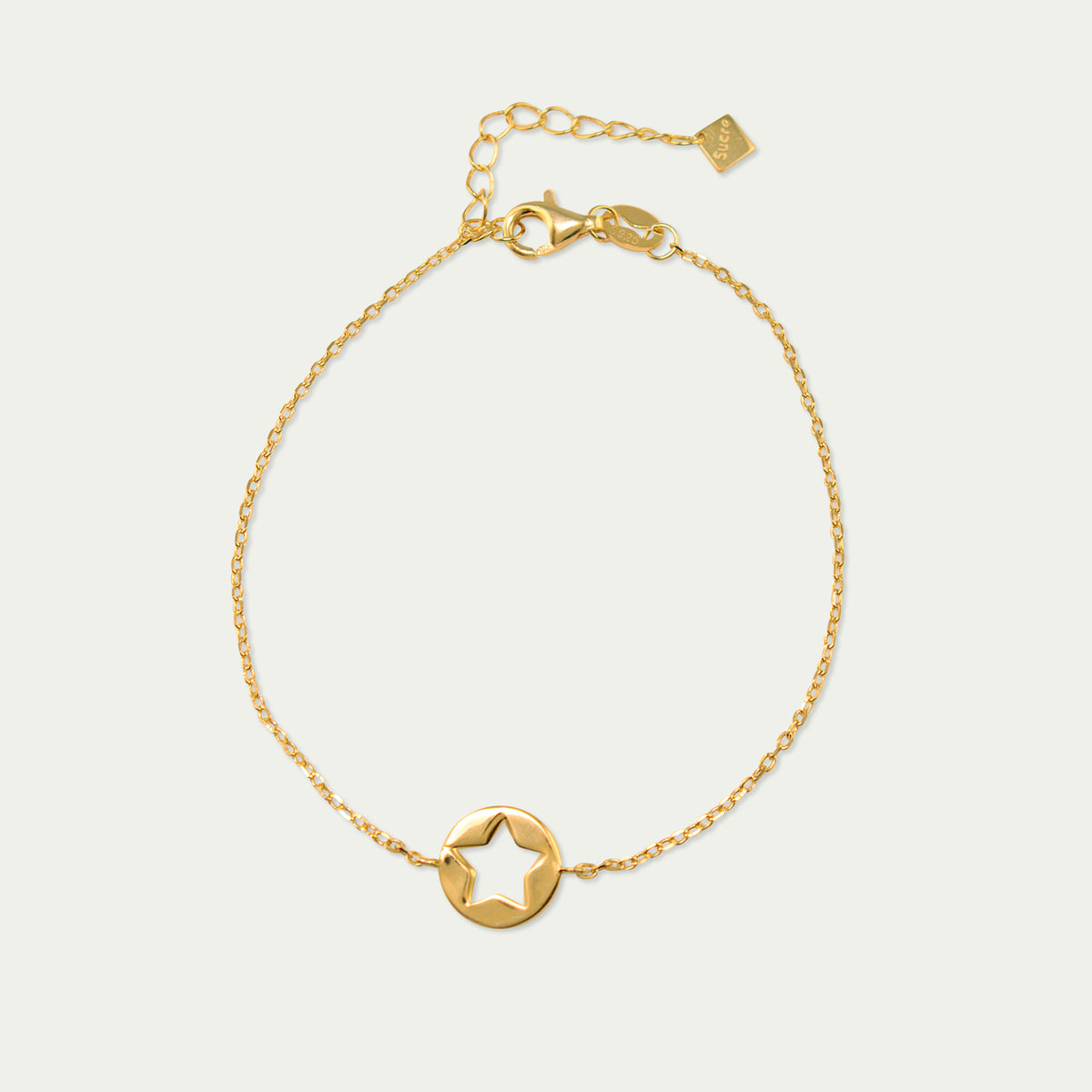 Stern Armkette Disc – 925 Sterling Silber 18K Gelbgold vergoldet | Sucre Fine Jewelry