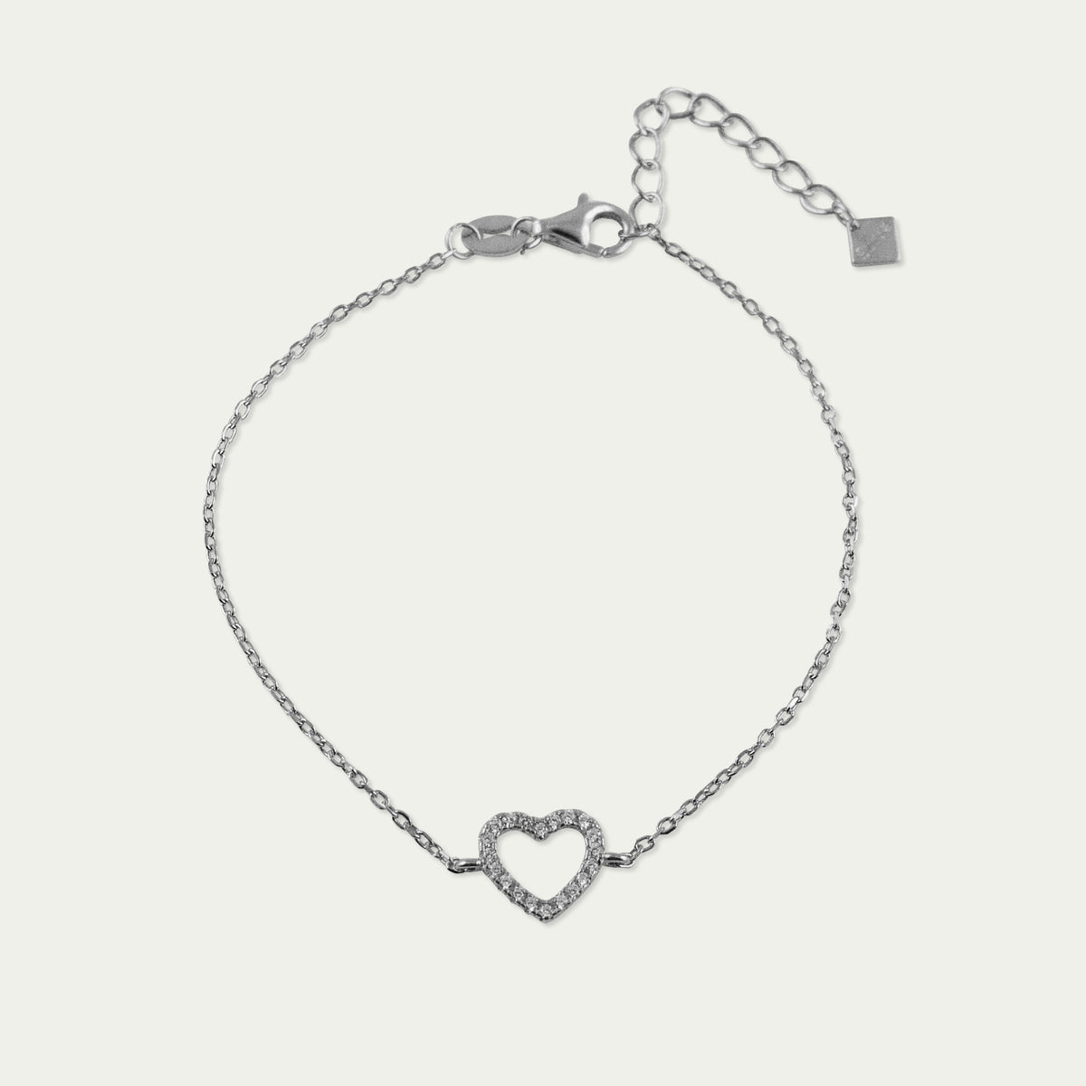 Herz-Armkette mit Zirkonia – 925 Sterling Silber | Sucre Fine Jewelry