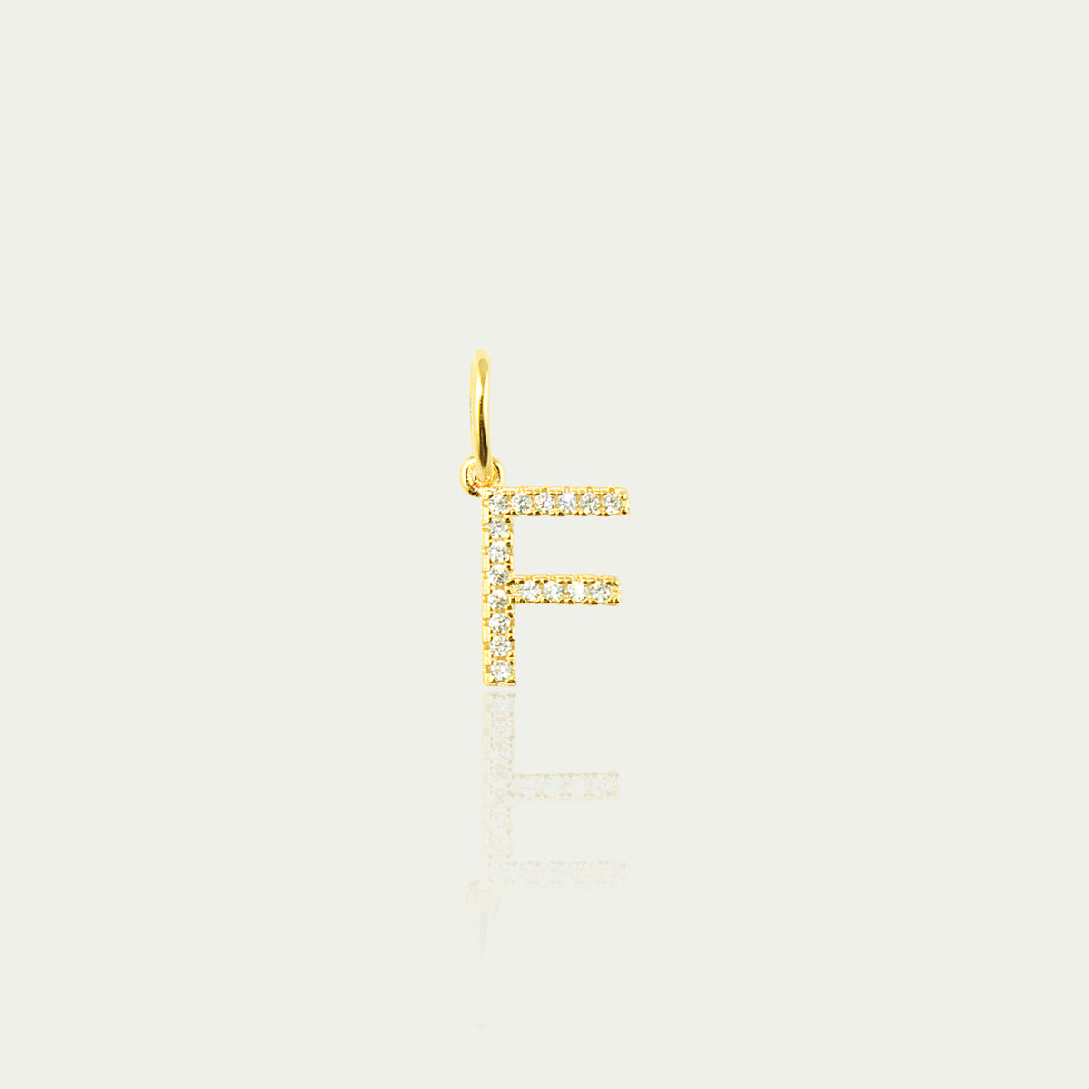 Buchstabe F Anhänger mit Zirkonia – 925 Sterling Silber 18K Gelbgold vergoldet | Sucre Fine Jewelry