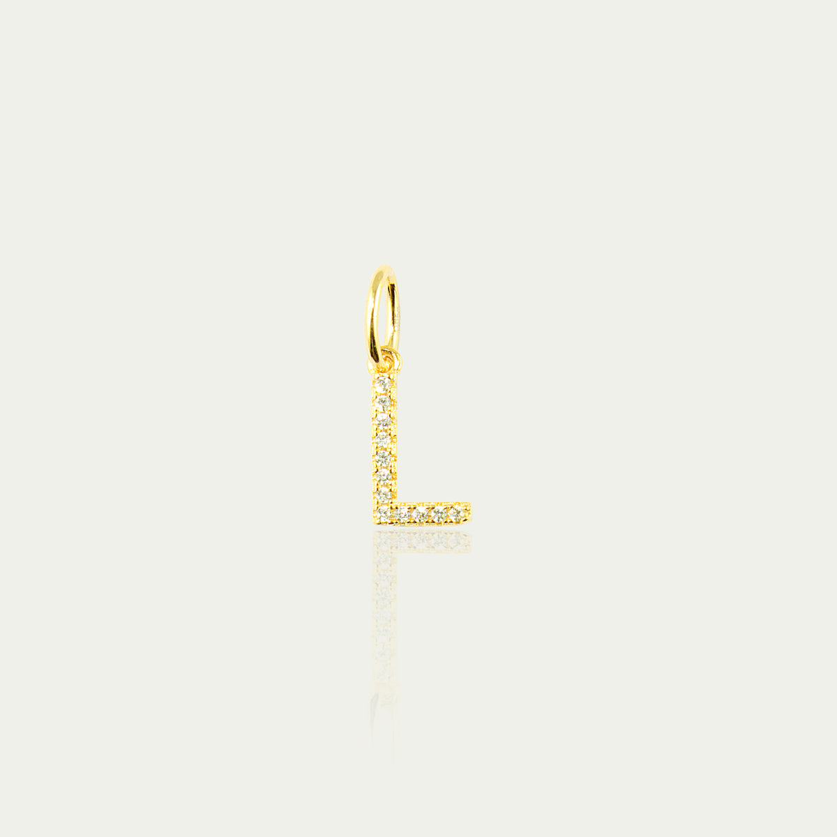 Buchstabe L Anhänger mit Zirkonia – 925 Sterling Silber 18K Gelbgold vergoldet | Sucre Fine Jewelry