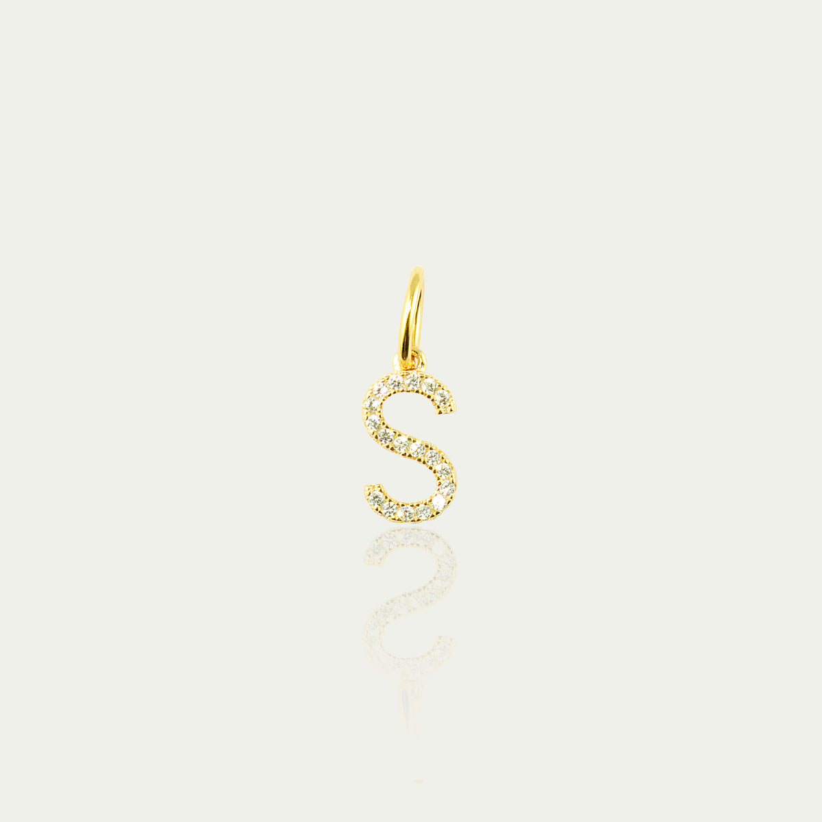 Buchstabe S Anhänger mit Zirkonia – 925 Sterling Silber 18K Gelbgold vergoldet | Sucre Fine Jewelry