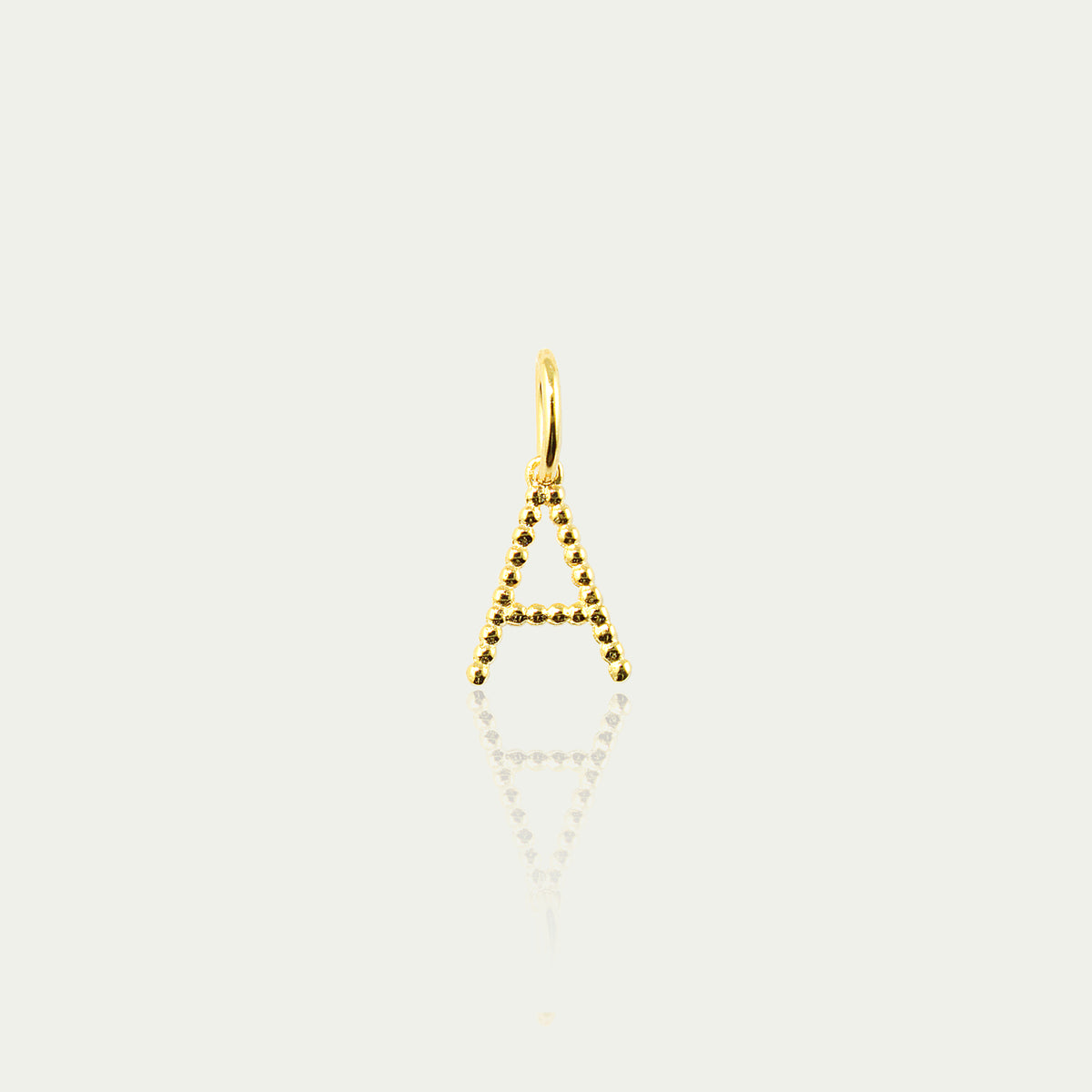 Buchstabe A Anhänger mit kleinen Kugeln – 925 Sterling Silber 18K Gelbgold vergoldet | Sucre Fine Jewelry