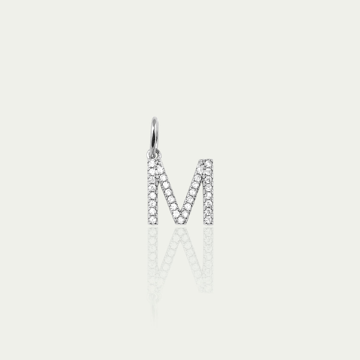 Buchstabe M Anhänger mit Zirkonia – 925 Sterling Silber | Sucre Fine Jewelry