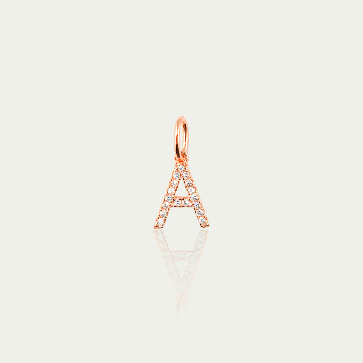 Buchstabe A Anhänger mit Zirkonia – 925 Sterling Silber 18K Roségold vergoldet | Sucre Fine Jewelry