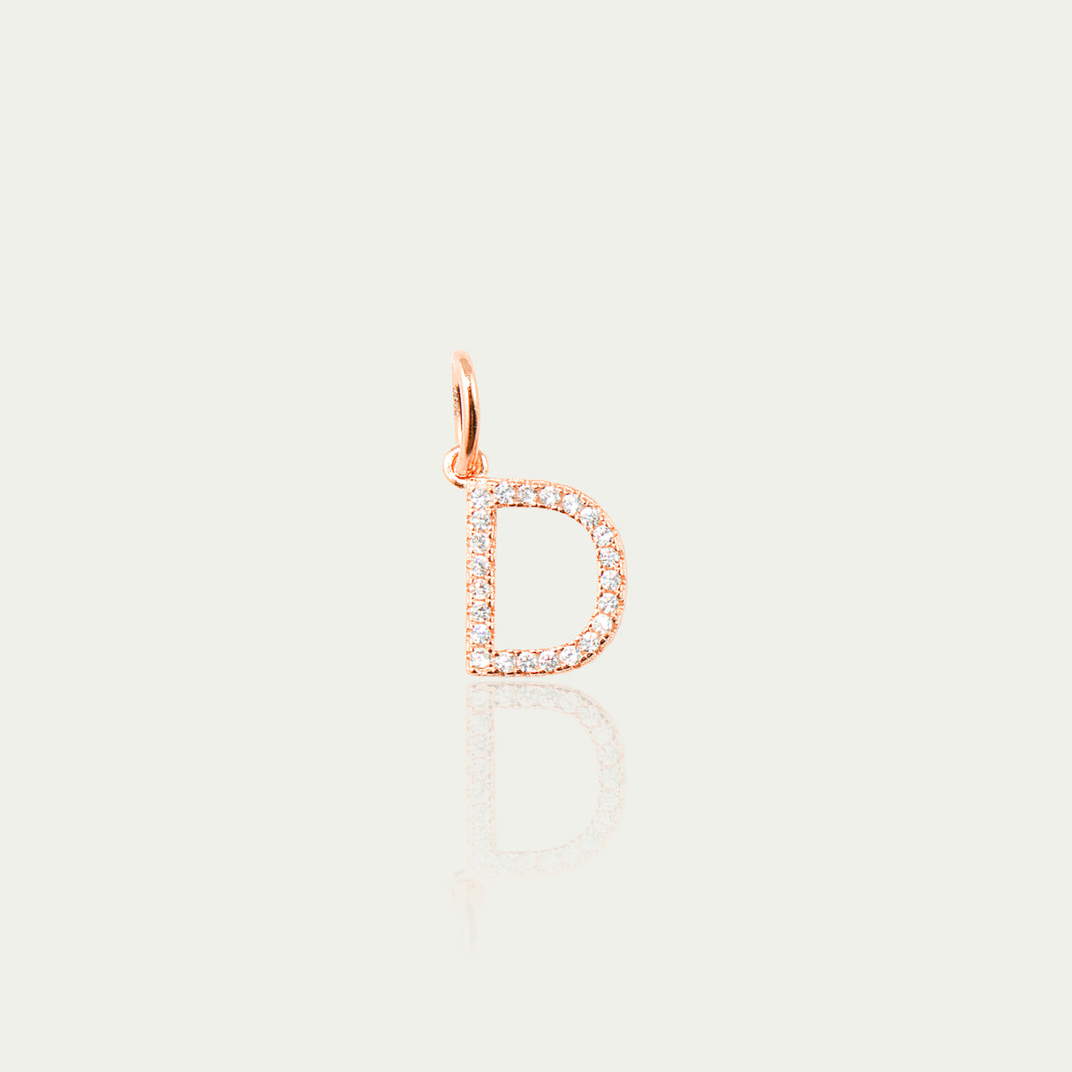 Buchstabe D Anhänger mit Zirkonia – 925 Sterling Silber 18K Roségold vergoldet | Sucre Fine Jewelry