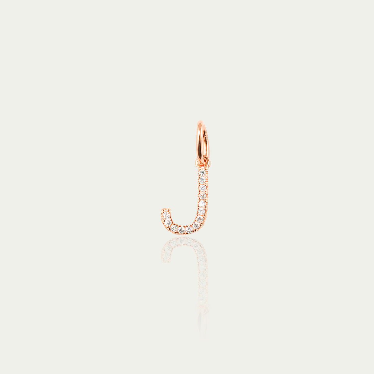 Buchstabe J Anhänger mit Zirkonia – 925 Sterling Silber 18K Roségold vergoldet | Sucre Fine Jewelry