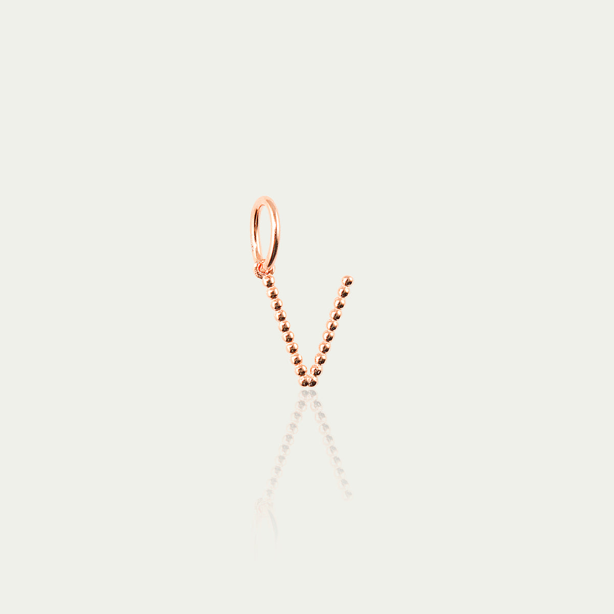 Buchstabe V Anhänger Bubbles – 925 Sterling Silber 18K Roségold vergoldet | Sucre Fine Jewelry