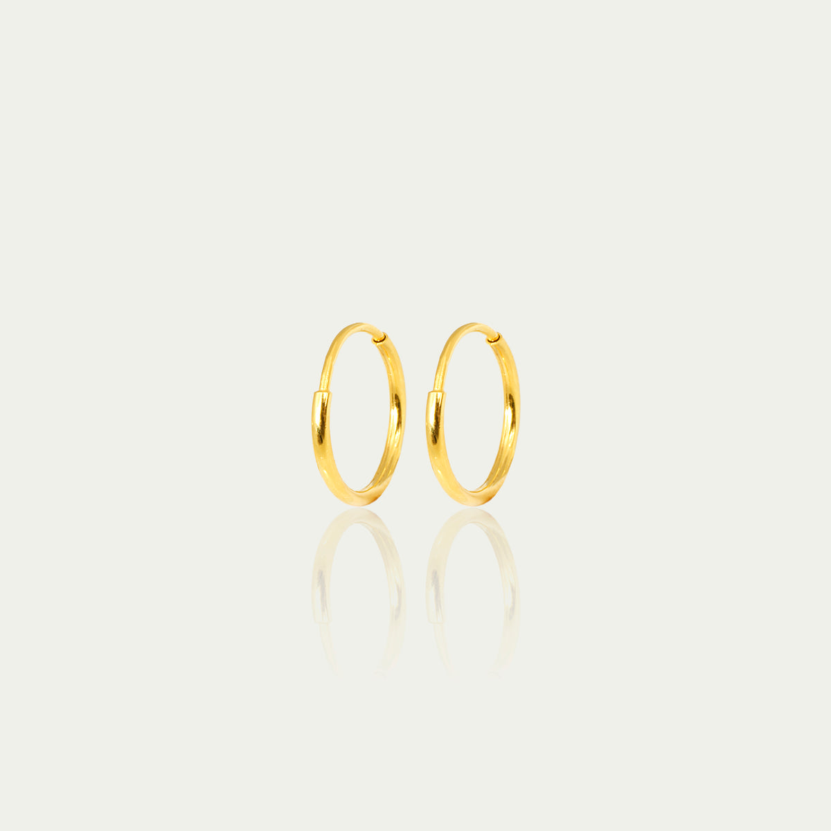 Creole Pure – 925 Sterling Silber 18K Gelbgold vergoldet, 1 cm Durchmesser | Sucre Fine Jewelry