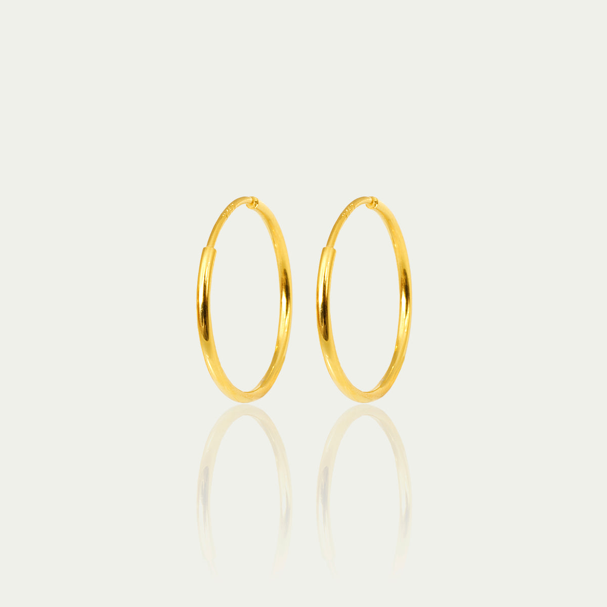 Creole Pure mit 3 cm Durchmesser – 925 Sterling Silber 18K Gelbgold vergoldet | Sucre Fine Jewelry