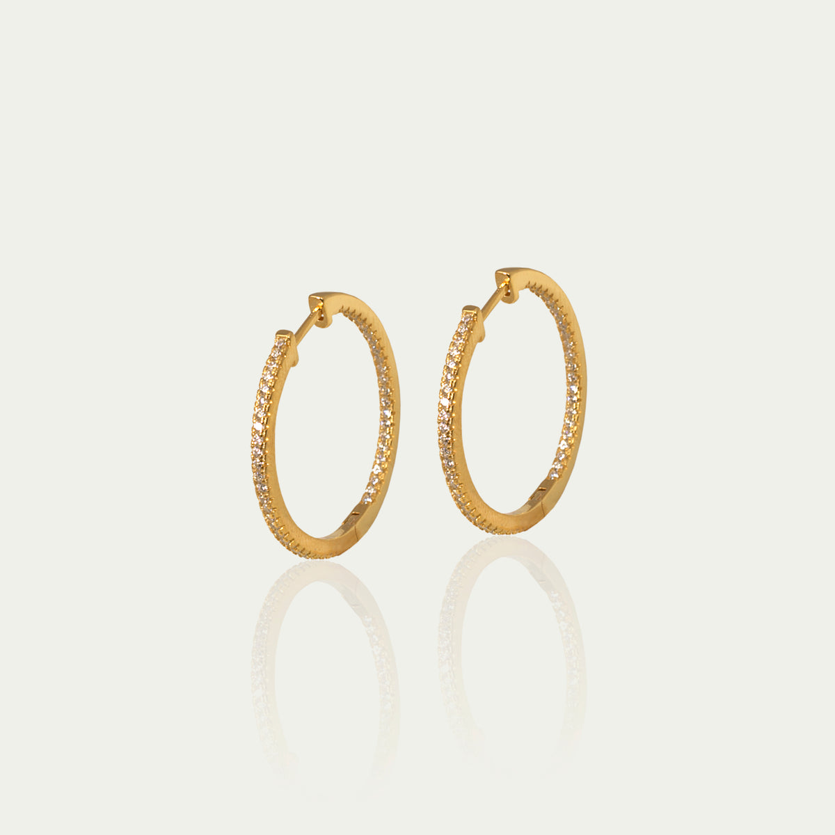 Klappcreole Glam groß – 925 Sterling Silber 18K Gelbgold vergoldet | Sucre Fine Jewelry