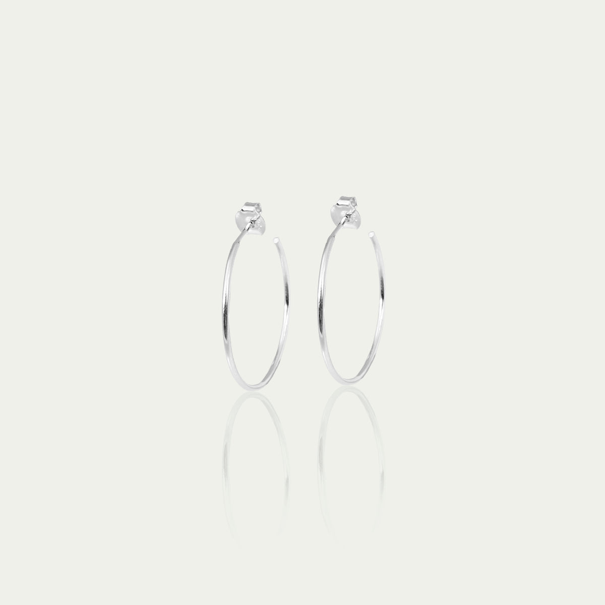 Creole Basic mit Stecker – 925 Sterling Silber, 3 cm Durchmesser | Sucre Fine Jewelry
