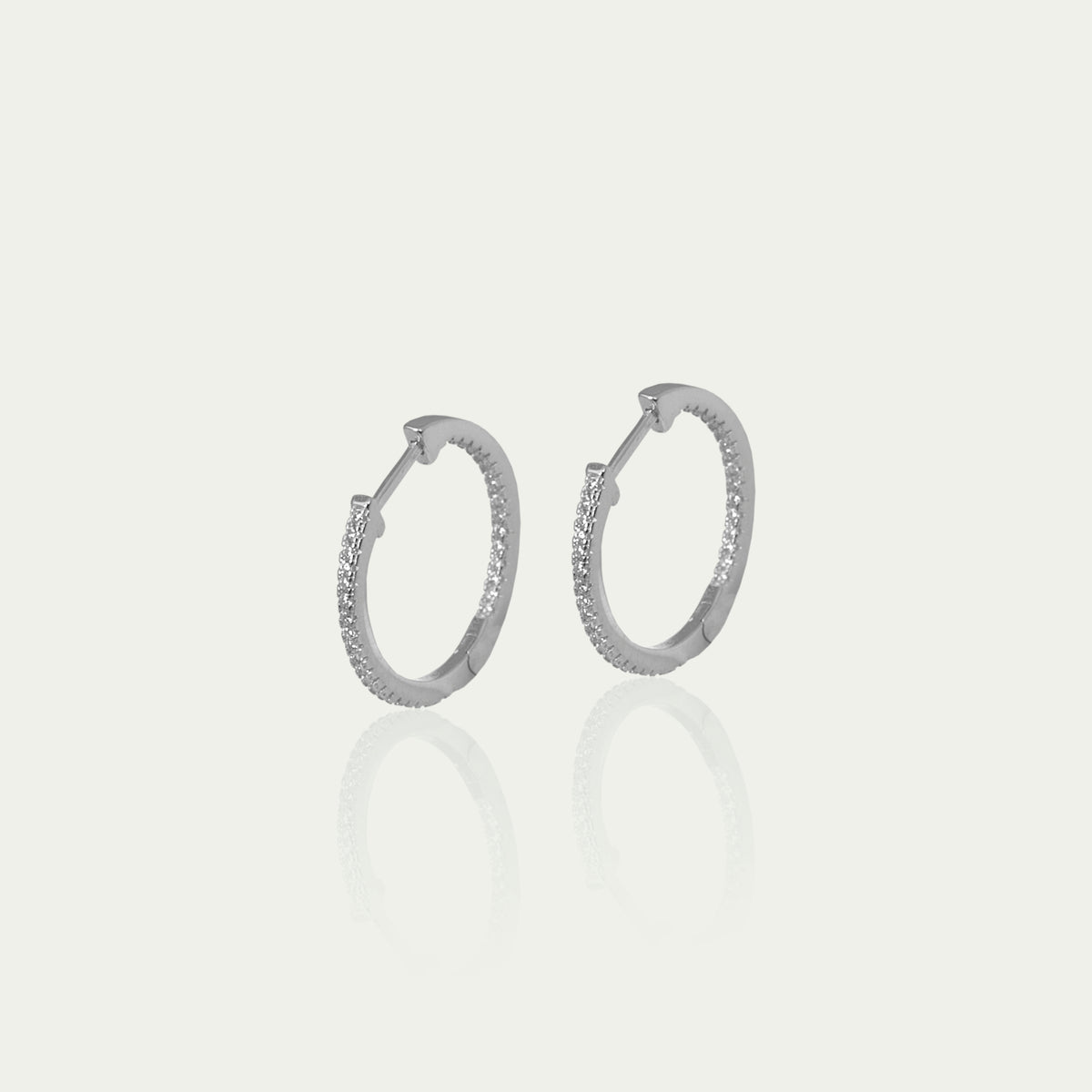 Klappcreole Glam mittel, Sterling Silber – 925 Silber rhodiniert – Sucre Fine Jewelry