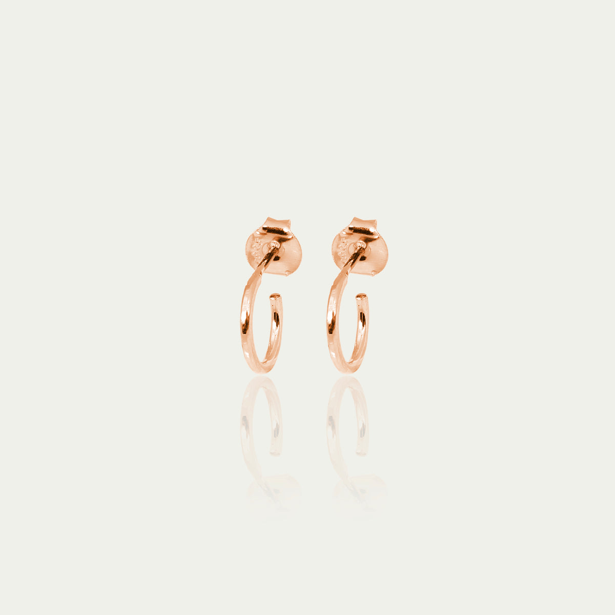 Creole Basic mit Stecker Roségold vergoldet, 1,0 cm Durchmesser – 925 Silber 18k vergoldet – Sucre Fine Jewelry