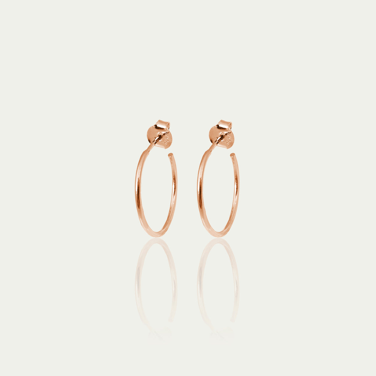 Creole Basic mit Stecker Roségold vergoldet, 2,0 cm Durchmesser – 925 Silber 18k vergoldet – Sucre Fine Jewelry