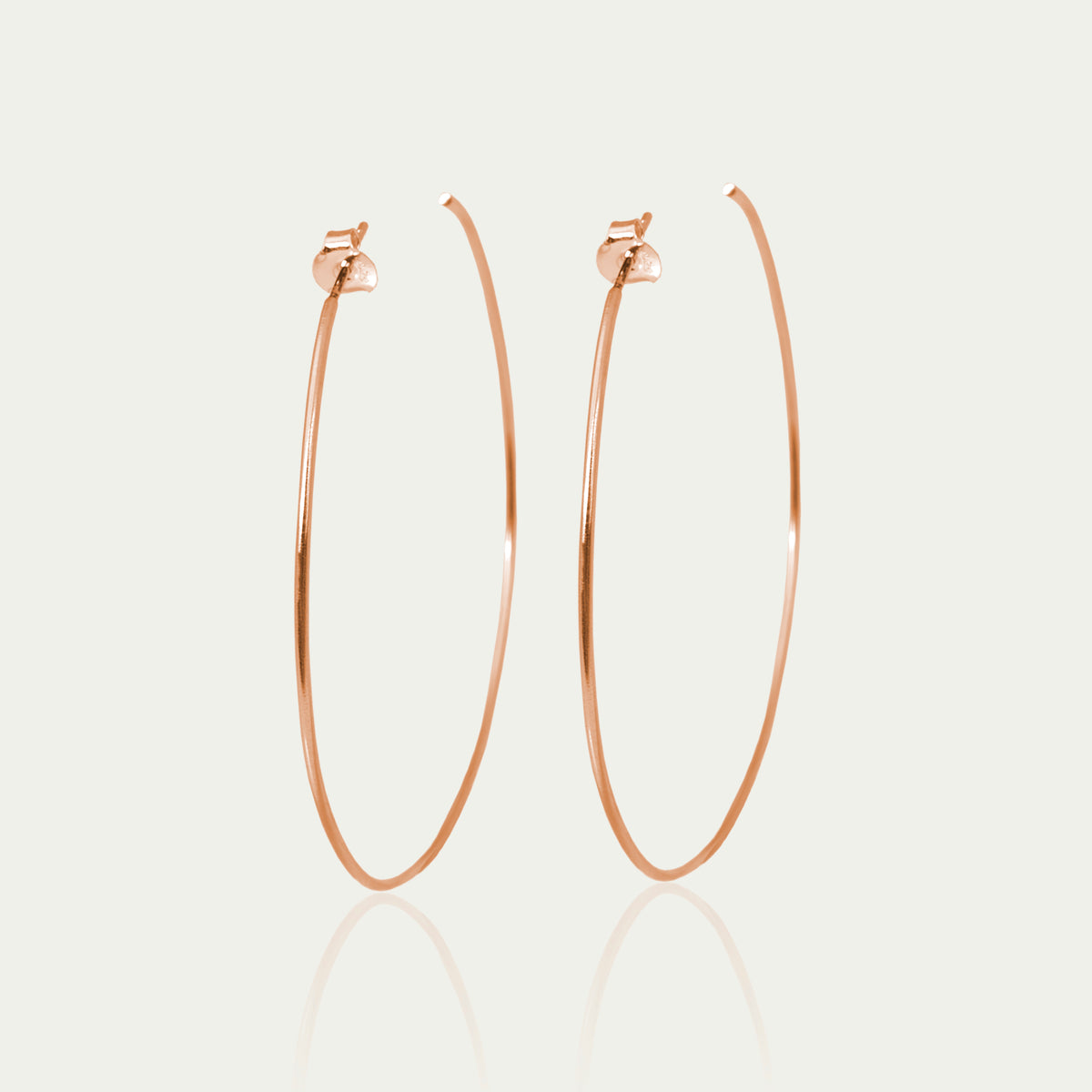 Creole Basic mit Stecker Roségold vergoldet, 7,0 cm Durchmesser – 925 Silber 18k vergoldet – Sucre Fine Jewelry