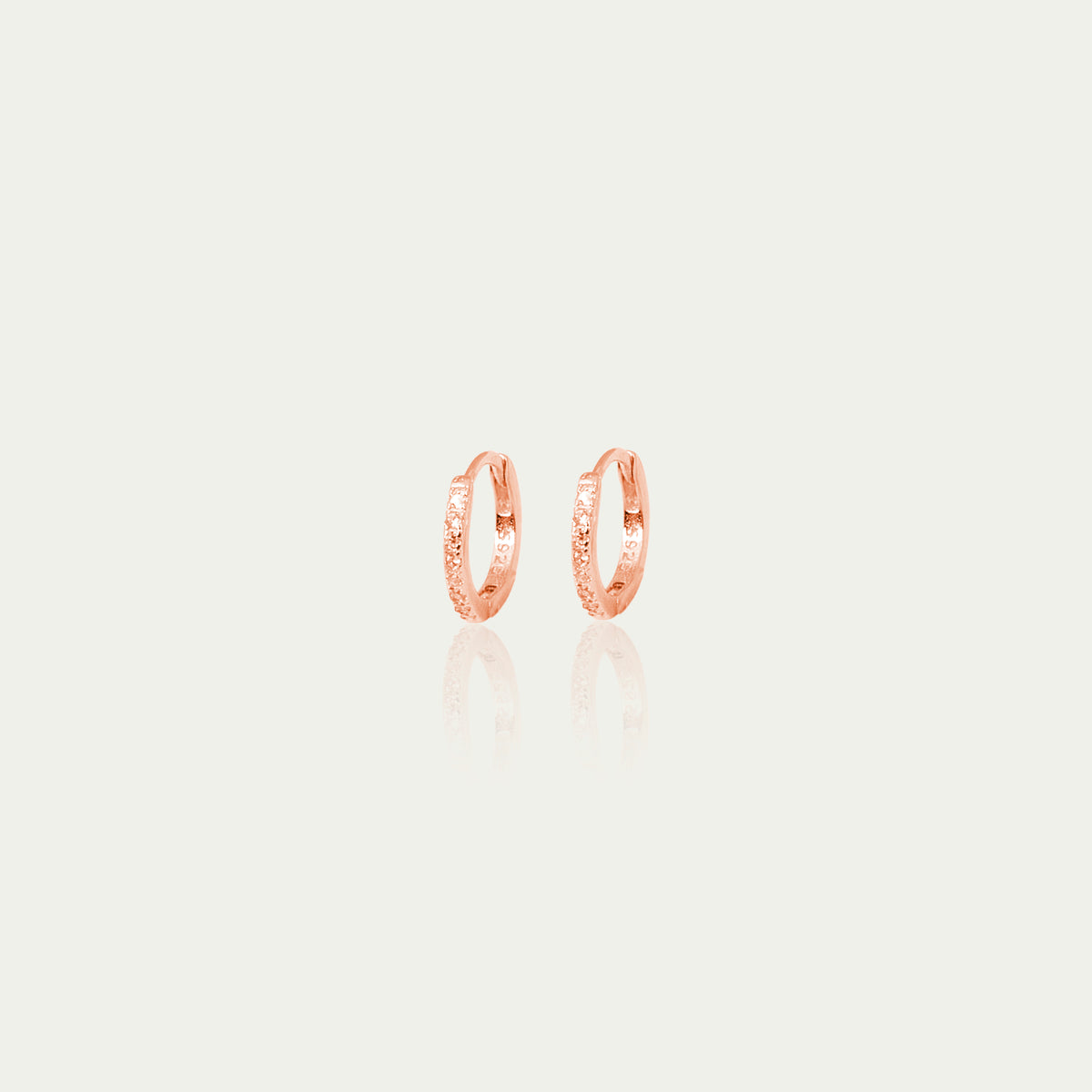 Klappcreole Mini Glam – 925 Sterling Silber 18K Roségold vergoldet, 1 cm Durchmesser | Sucre Fine Jewelry