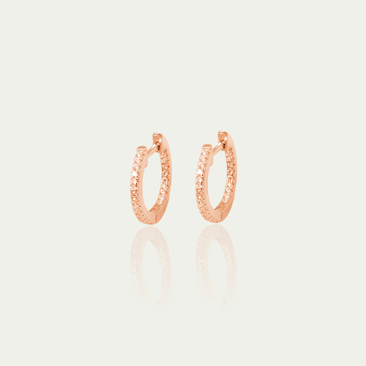 Klappcreole Glam klein – 925 Sterling Silber 18K Roségold vergoldet, 1,5 cm Durchmesser | Sucre Fine Jewelry