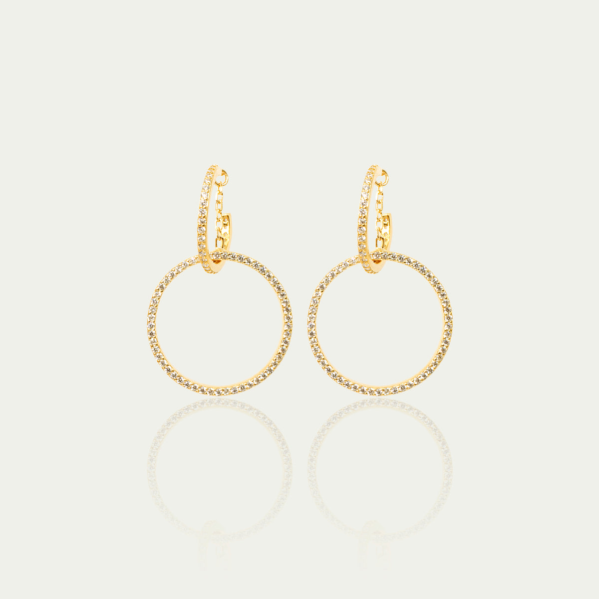 Creole Circle – 925 Sterling Silber 18K Gelbgold vergoldet, 1,5 cm Durchmesser | Sucre Fine Jewelry
