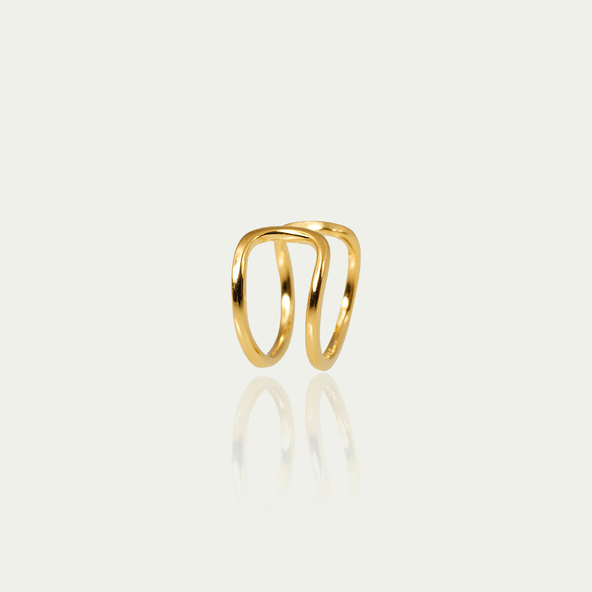 Earcuff Double Line – 925 Sterling Silber 18K Gelbgold vergoldet | Sucre Fine Jewelry