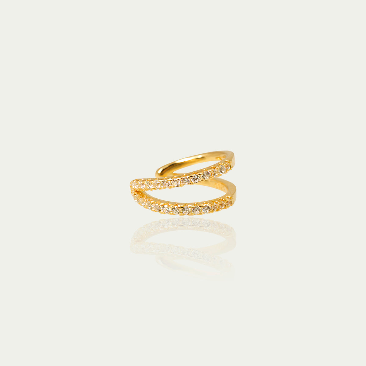 Earcuff Shiny mit Zirkonia – 925 Sterling Silber 18K Gelbgold vergoldet | Sucre Fine Jewelry