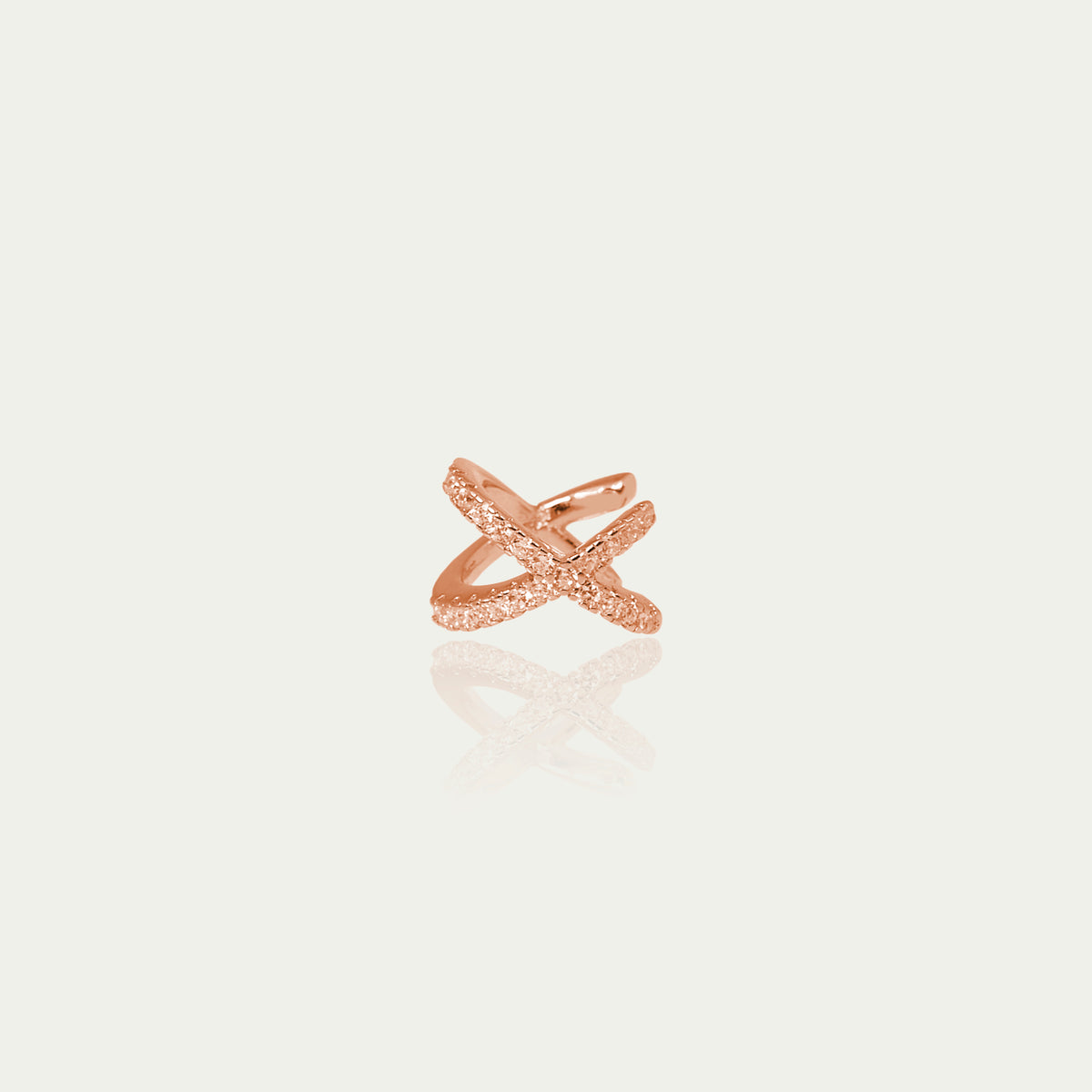 Earcuff Cross mit Zirkonia – 925 Sterling Silber 18K Roségold vergoldet | Sucre Fine Jewelry