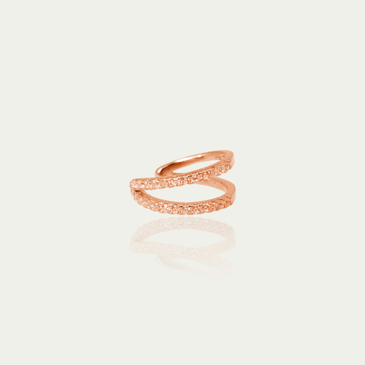 Earcuff Shiny mit Zirkonia – 925 Sterling Silber 18K Roségold vergoldet | Sucre Fine Jewelry