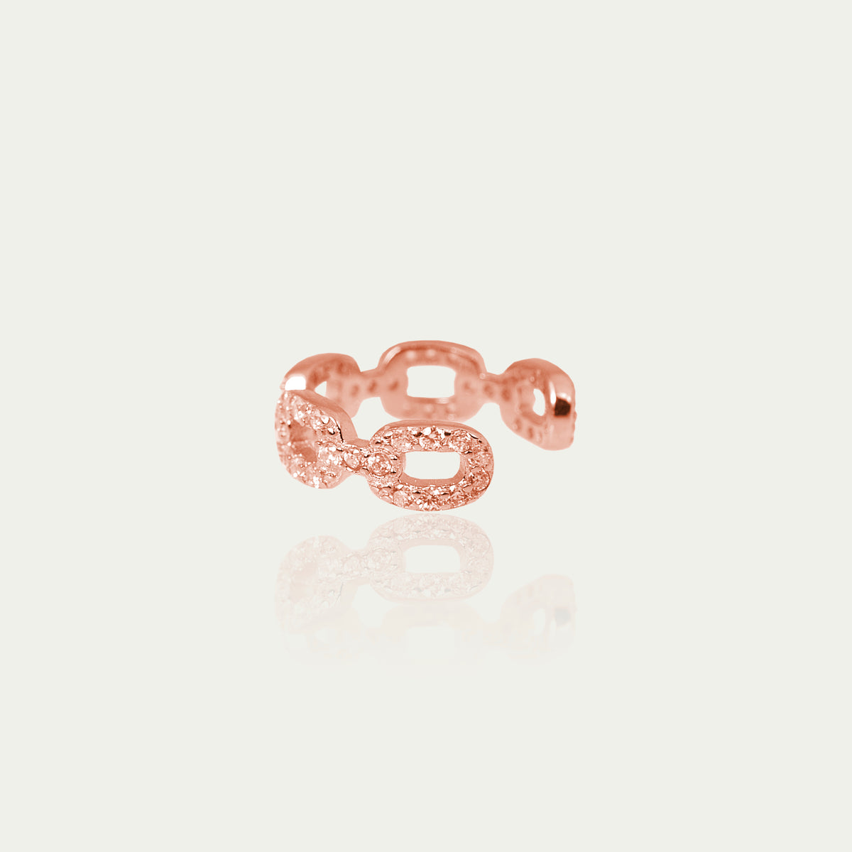 Earcuff Shiny Chain mit Zirkonia – 925 Sterling Silber 18K Roségold vergoldet | Sucre Fine Jewelry