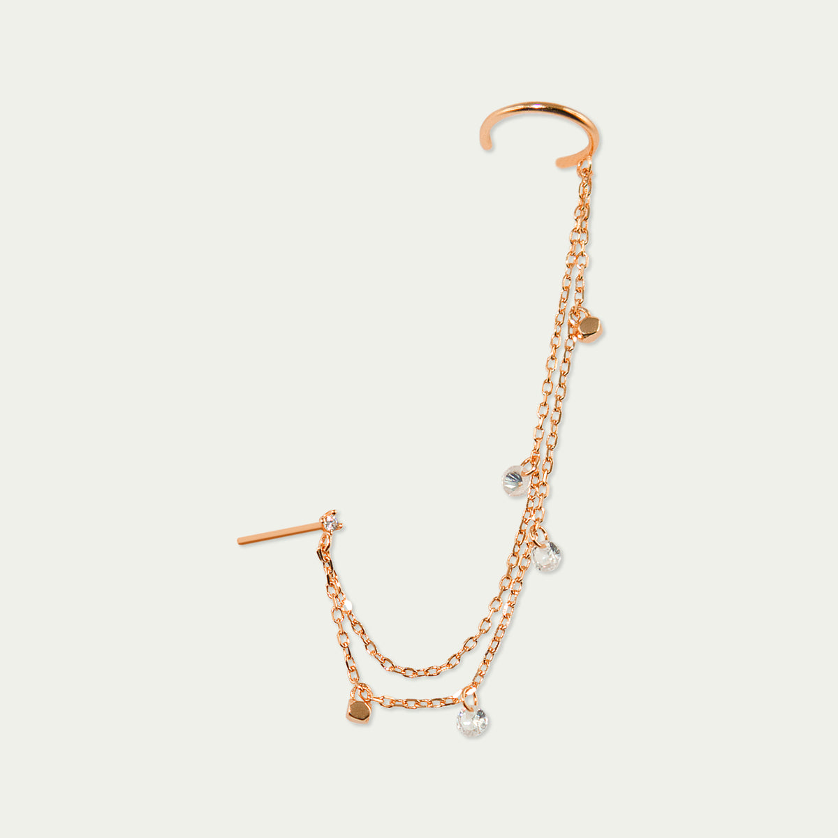 Earcuff Flying Stones – 925 Sterling Silber 18K Roségold vergoldet | Sucre Fine Jewelry