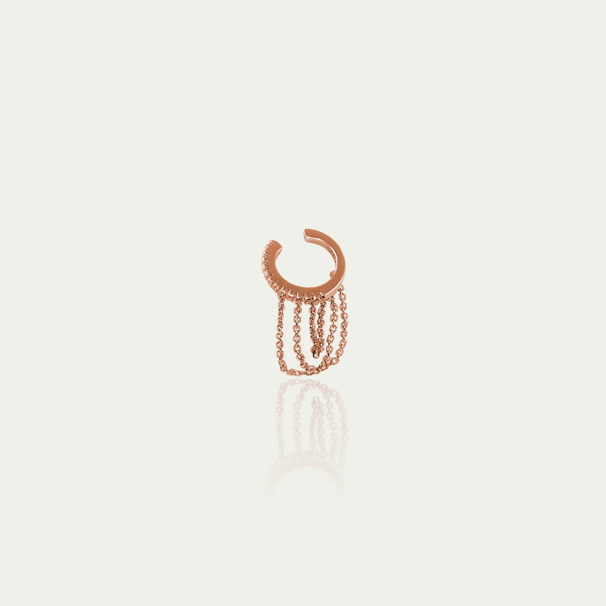 Earcuff Chain mit Zirkonia – 925 Sterling Silber 18K Roségold vergoldet | Sucre Fine Jewelry