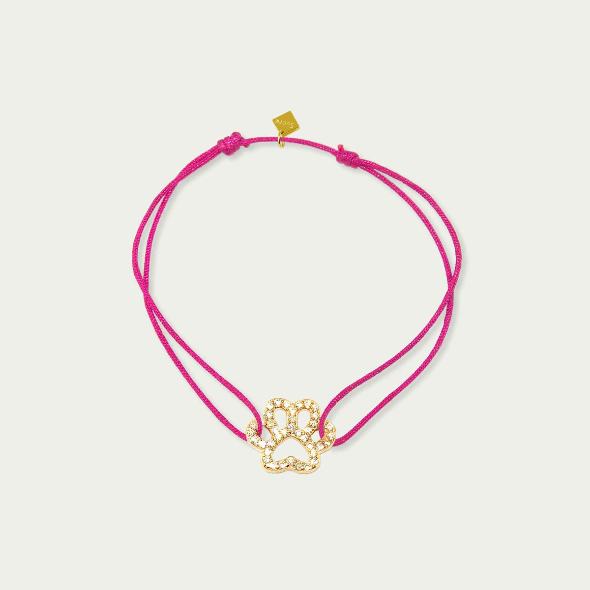Glücksbändchen Pfote mit Zirkonia – 925 Sterling Silber 18K Gelbgold vergoldet | Sucre Fine Jewelry