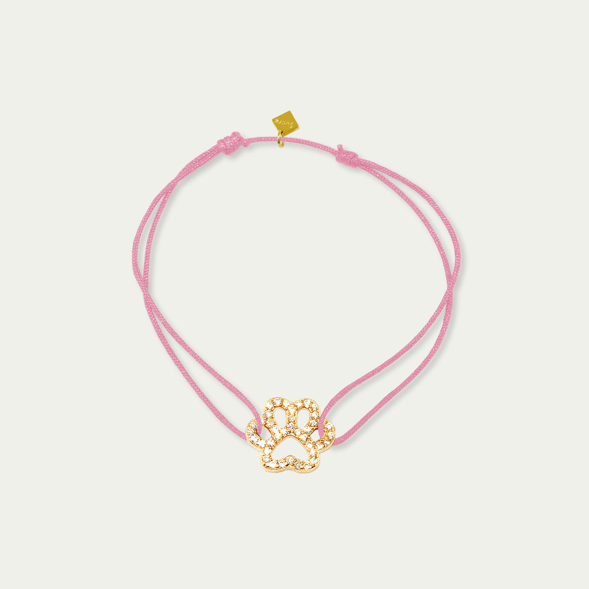 Glücksbändchen Pfote mit Zirkonia – 925 Sterling Silber 18K Gelbgold vergoldet | Sucre Fine Jewelry